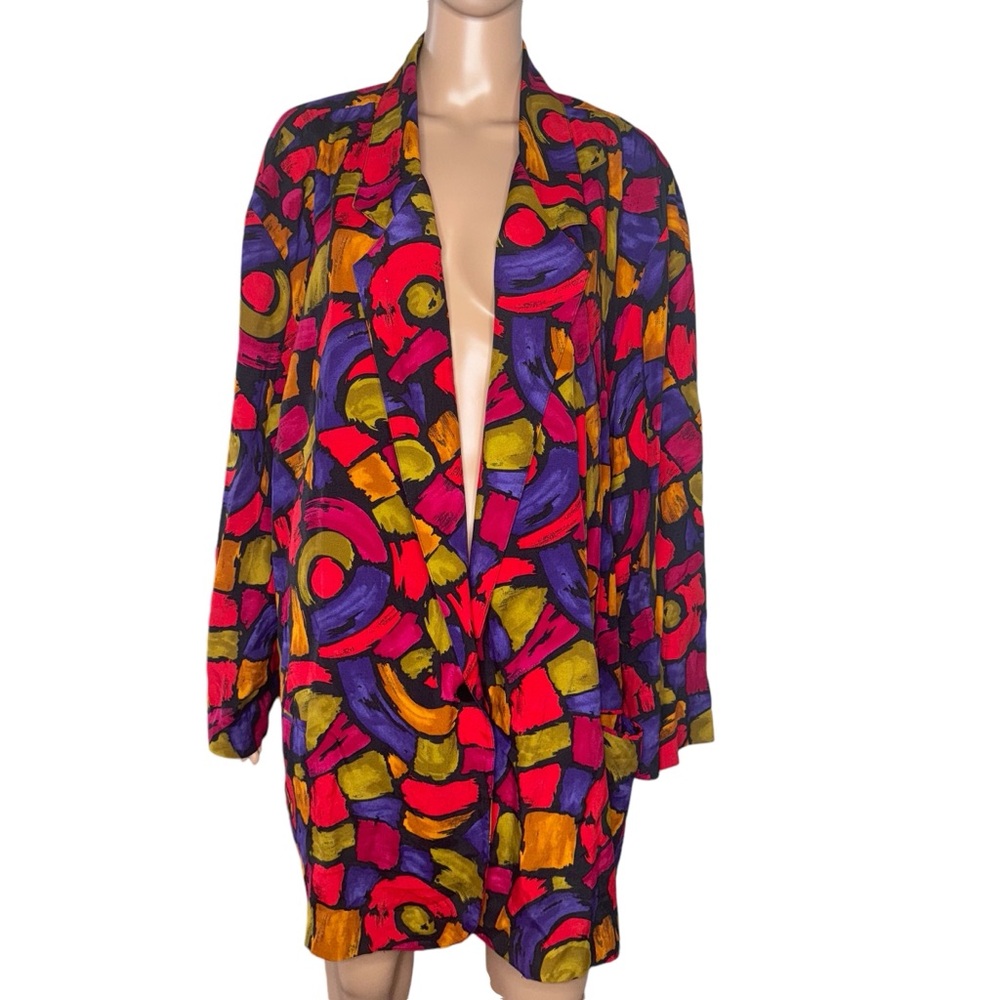 Red Renee' Adams Abstract Blazer